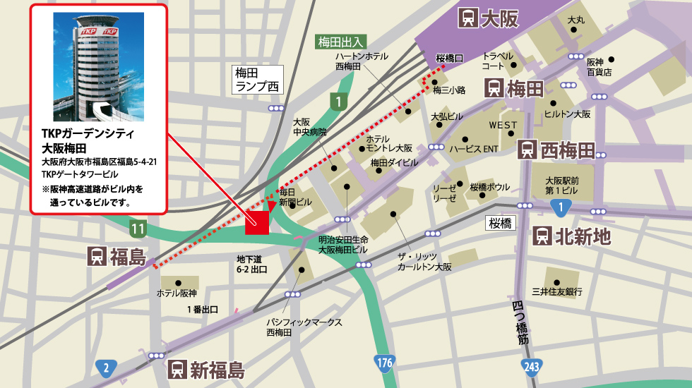 TKPガーデンシティ大阪梅田 地図